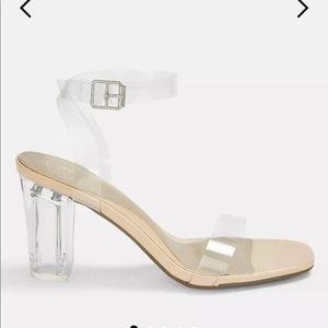 Nude clear heels